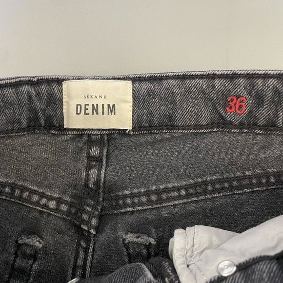 Sézane Brut Sexy Organic Cotton Straight Leg Middle Grey Jeans 36 / US 4 Tall - Picture 5 of 16